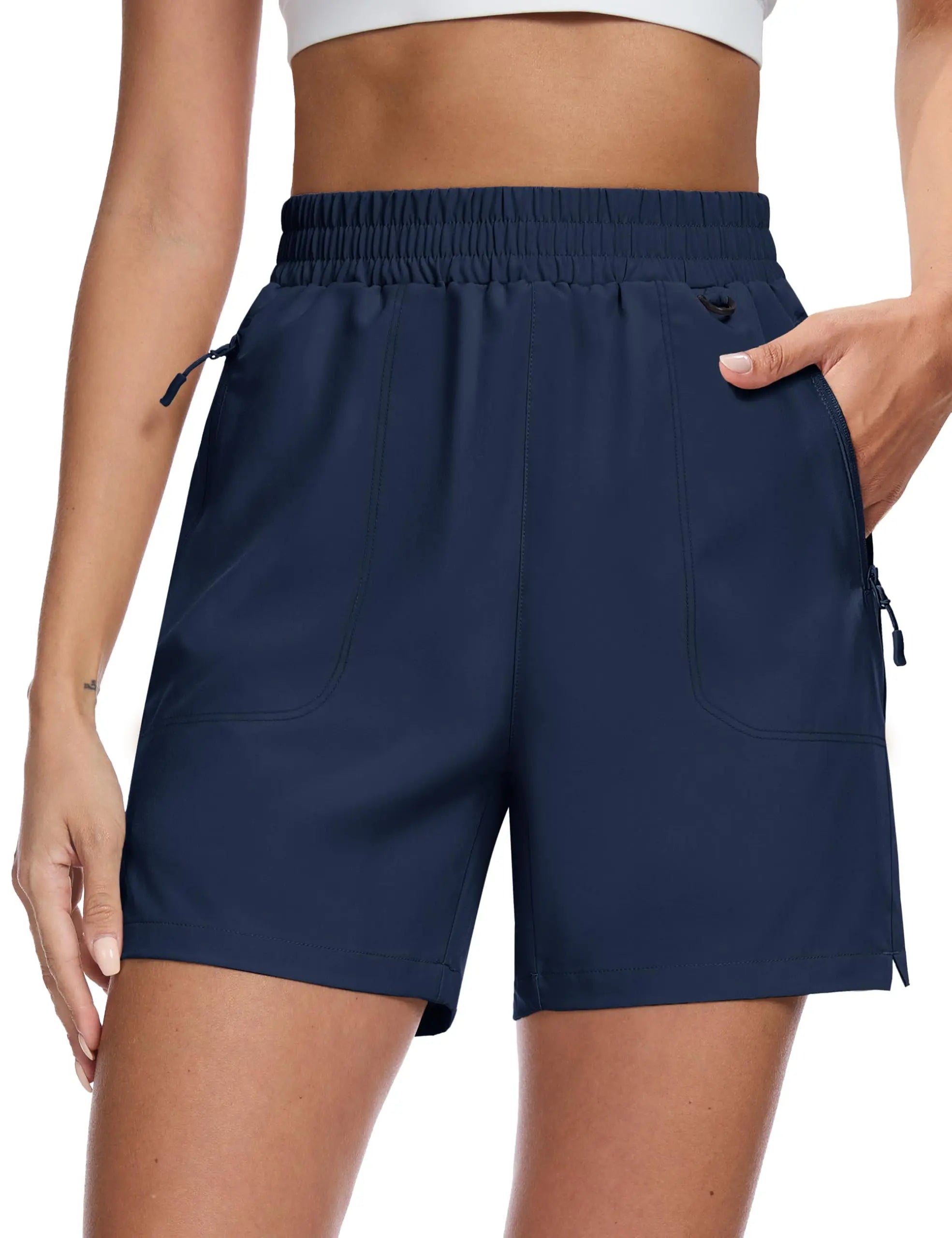 TACVASEN Women's 5" Hiking Cargo Shorts UPF 50+ Quick Dry Lightweight Golf Athletic Casual Summer Shorts with 3 Pockets Elastic