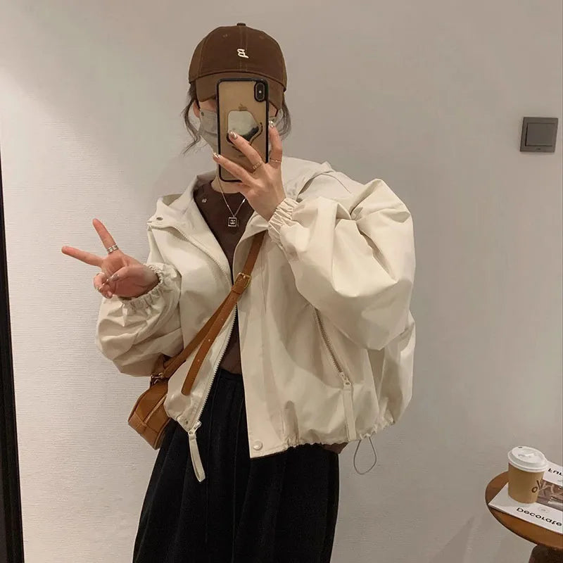 2026 New Summer Sun Protection Women's Jacket Long Sleeve Casual Windbreaker Female Hooded Overcoat Loose Basic Coats Outwear