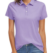 TACVASEN UPF 50+ Short Sleeve Golf Polos Shirts High Elastic Womens Sun Protection T-shirts Quick Dry Workout Tee Pullover Tops