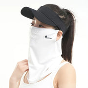 Durable UV Protection Sunscreen Face Veil Breathable Sunshade Ice Silk Face Mask Ear Hanging Summer Face Cover