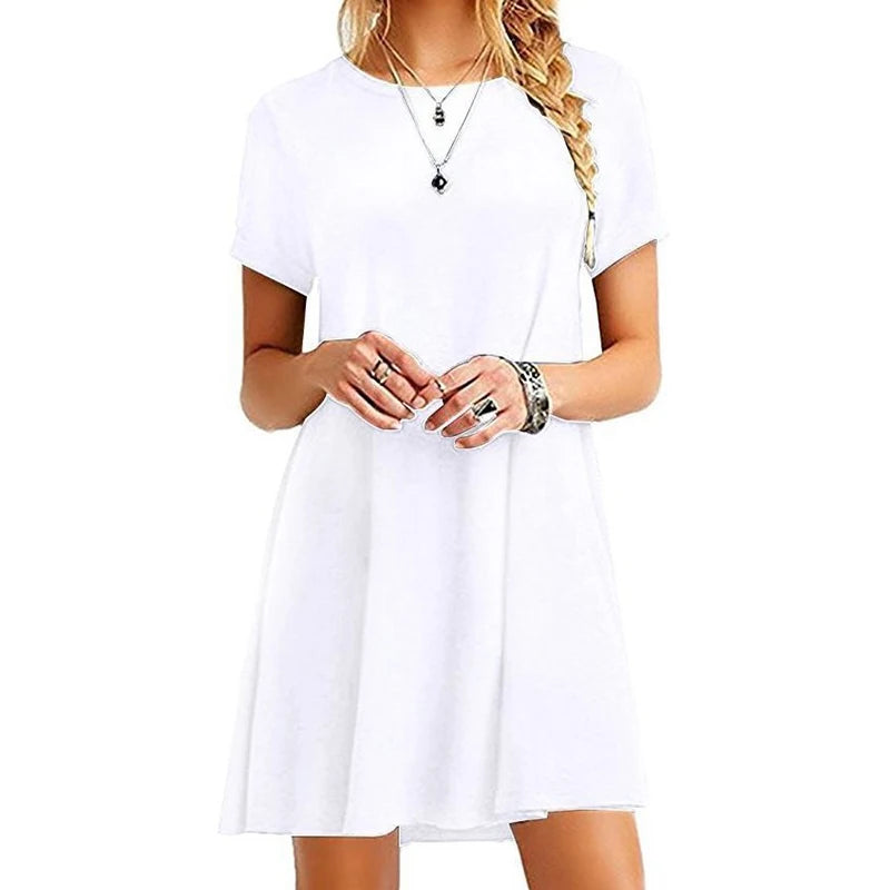 Printed Short-Sleeve Shirt Dress
