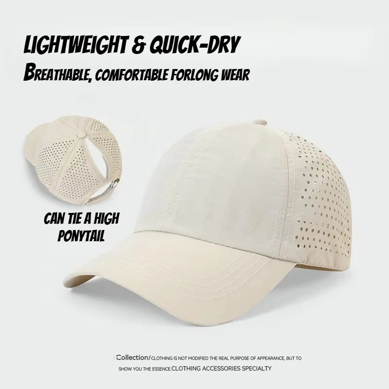 Washed High Ponytail Baseball Cap