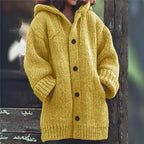 Cotton Knit Hooded Cardigan