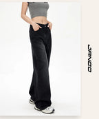 Denim High-Waist Straight-Leg Jeans