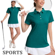TACVASEN 4 Buttons Polos T-Shirts Womens Summer Short Sleeve Athletic Golf Polos Tee Shirts Sports Casual Work Pullover T-shirts