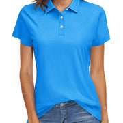 TACVASEN UPF 50+ Short Sleeve Golf Polos Shirts High Elastic Womens Sun Protection T-shirts Quick Dry Workout Tee Pullover Tops