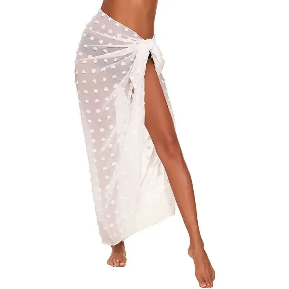 Women's Lightweight Chiffon Beach Sarong – Yellow – Style 2