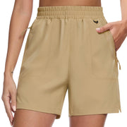 TACVASEN Women's 5" Hiking Cargo Shorts UPF 50+ Quick Dry Lightweight Golf Athletic Casual Summer Shorts with 3 Pockets Elastic