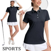 TACVASEN 4 Buttons Polos T-Shirts Womens Summer Short Sleeve Athletic Golf Polos Tee Shirts Sports Casual Work Pullover T-shirts