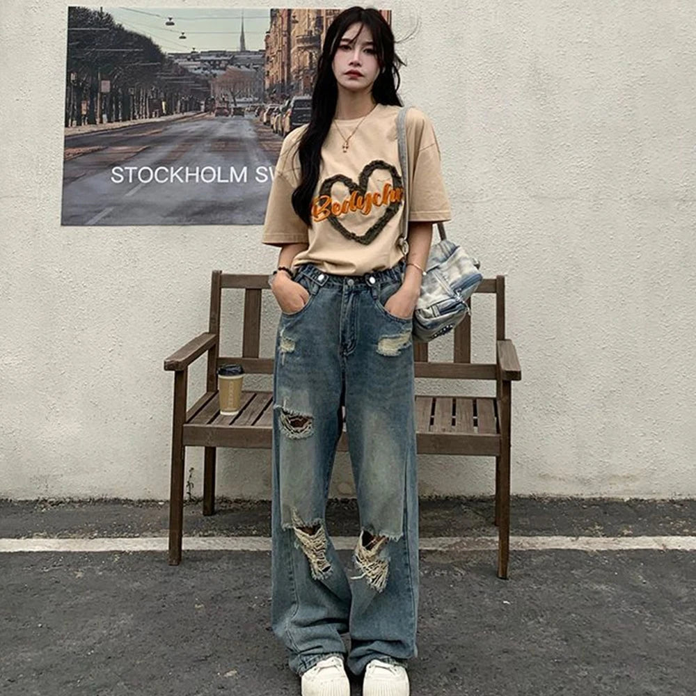 Denim High-Waist Wide-Leg Jeans