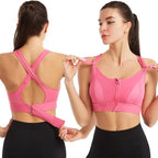 Aurelia Sun Front Zip Adjustable Sports Bra – Black – image 4