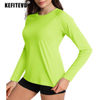 KEFITEVD Quick Dry Women's UPF 50+ Long Sleeve T-Shirts Skin Sun/UV Protection Breathable Lightweight Swim Outdoor Hiking Shirts