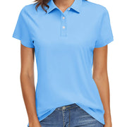 TACVASEN UPF 50+ Short Sleeve Golf Polos Shirts High Elastic Womens Sun Protection T-shirts Quick Dry Workout Tee Pullover Tops