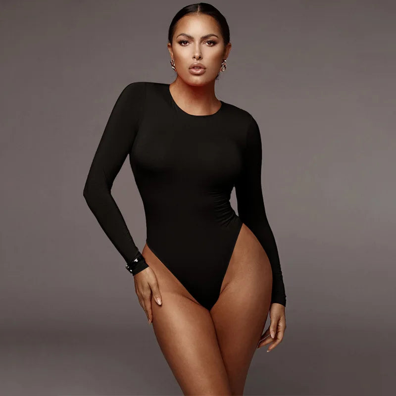 Long-Sleeve Crew-Neck Bodysuit