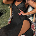 High-Split Backless Knit Beach Dress