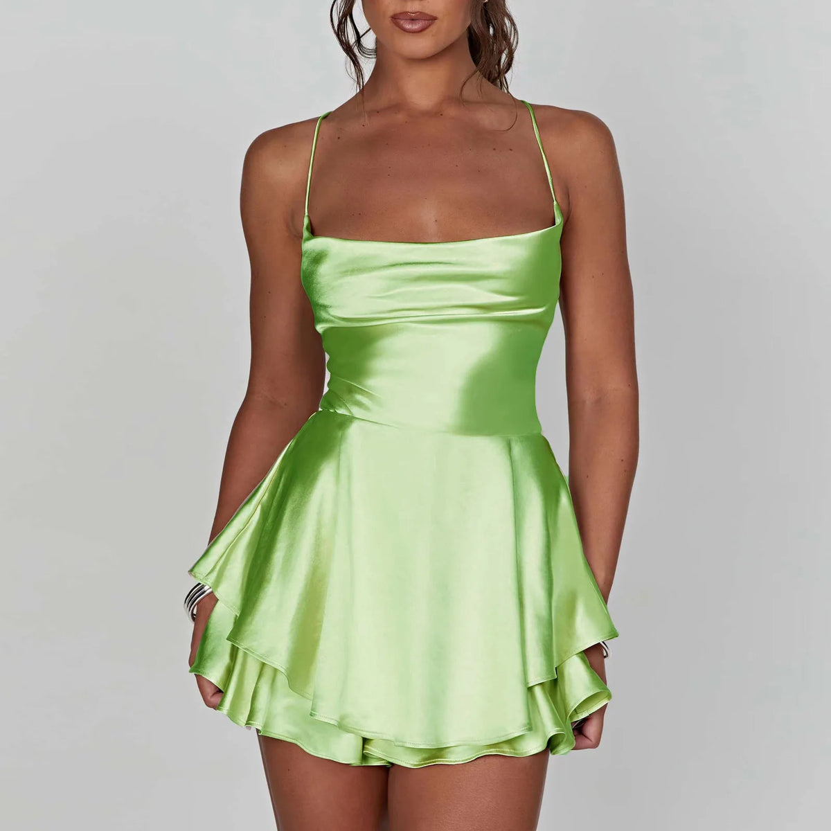 Luna Satin-Look Sleeveless Romper