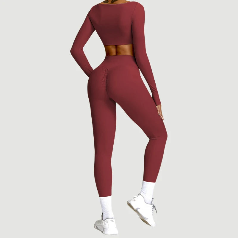 Aurelia Sun Long Sleeve Summer Training Set – Wine Red – Set 4 – image 3
