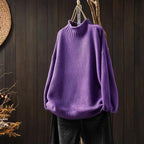 Amara Hand-Knit Sweater – Purple