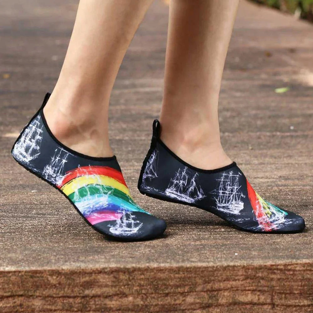Aurelia Sun Patterned Aqua Socks