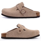 Suede-Look Cork Footbed Clogs