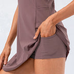 Aurelia Sun Sleeveless Tennis Dress & Shorts Set – Purple – image 3