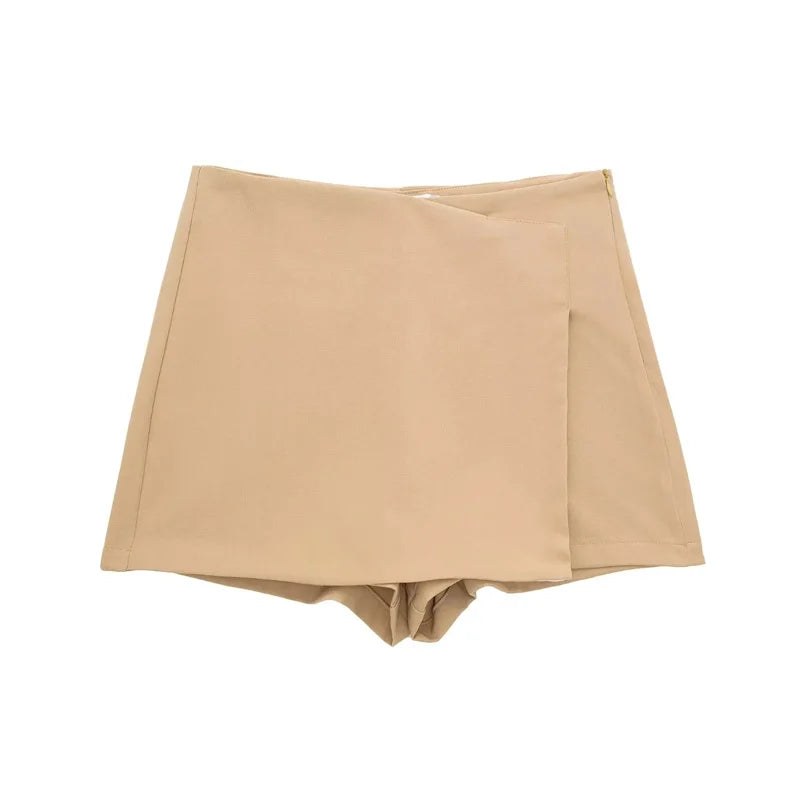 Asymmetric High-Waist Skort