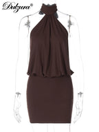 Lace Halter Mini Dress