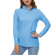 TACVASEN UPF50+ Sneldrogende prestatie-T-shirts met lange mouwen Dameszonbescherming Hardlopen Wandelen Vissen T-shirts Tops Outdoor