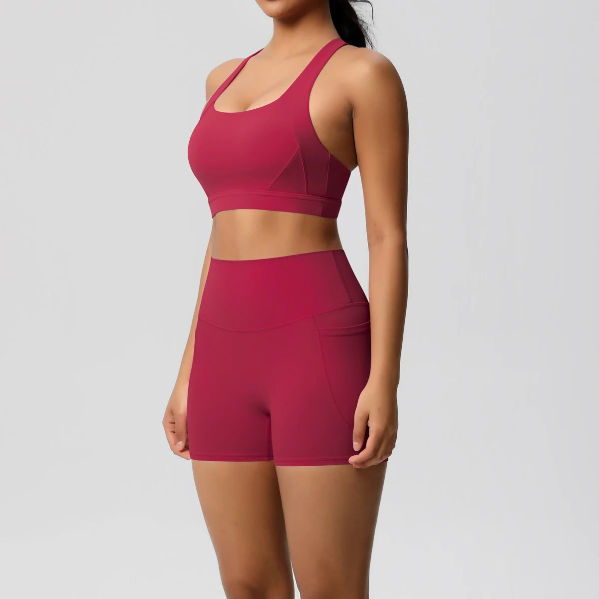 Pocketed Crossover Activewear Set