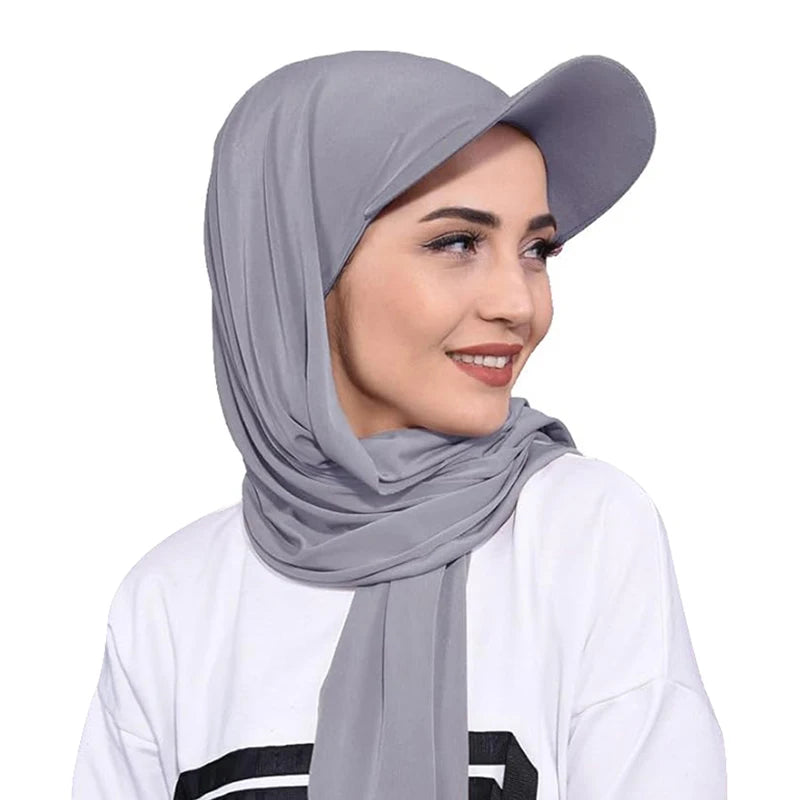 Pre-Tied Brimmed Scarf Cap