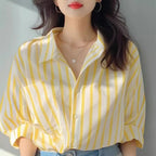 Striped Long-Sleeve Blouse