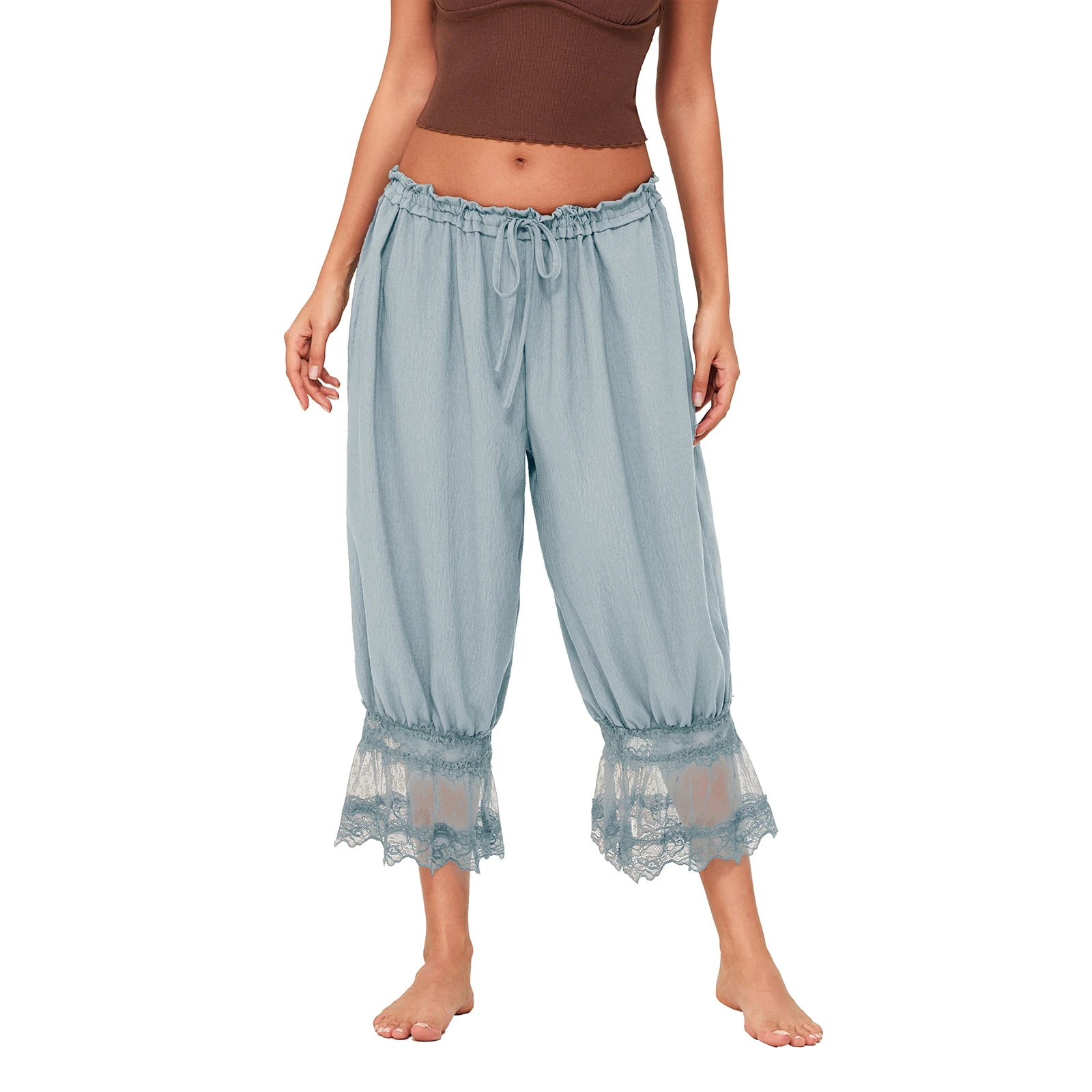 Lace-Patchwork Cropped Bloomers