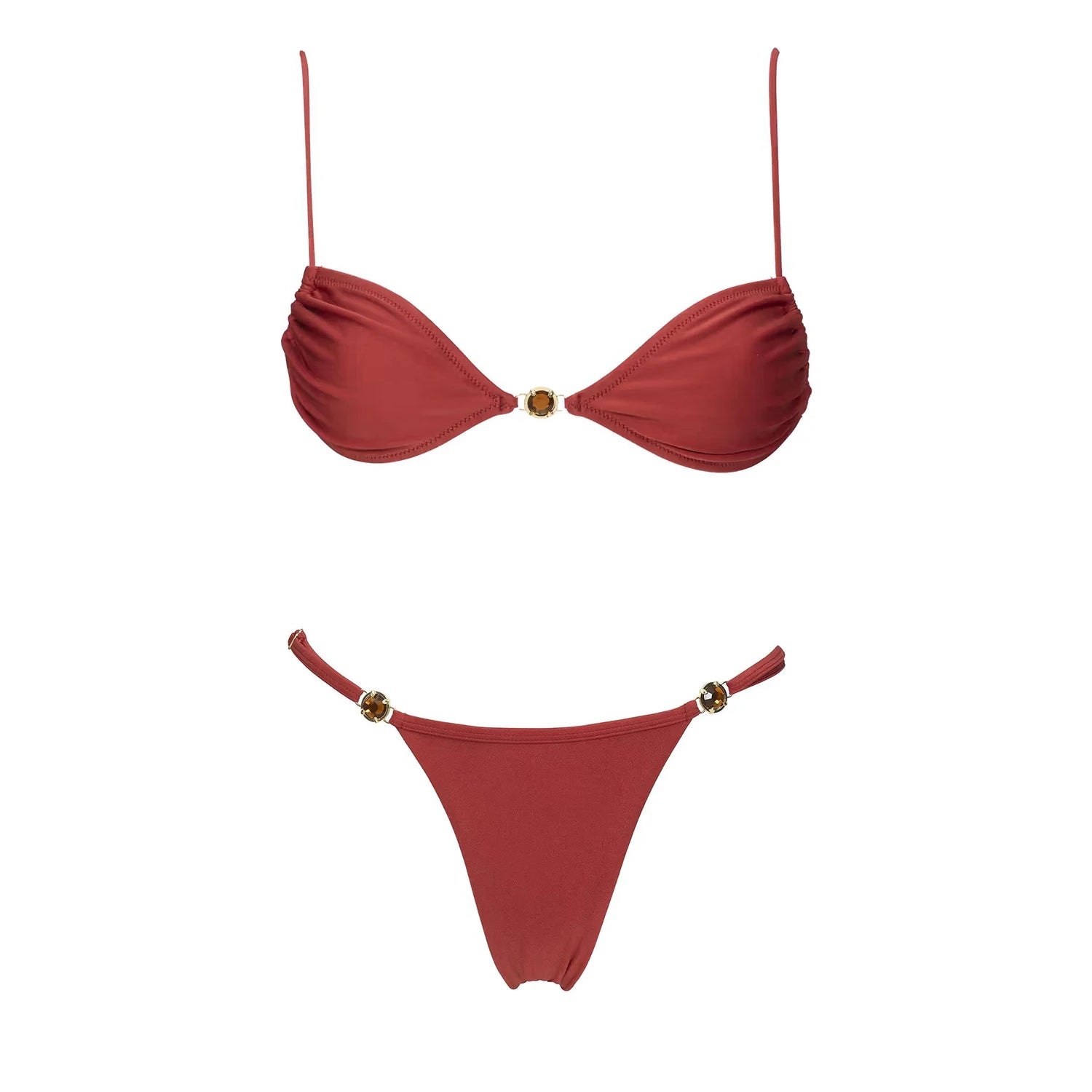 Crystal Crochet Three-Piece Bikini Set