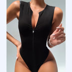 Zip-Front Sleeveless Summer Jumpsuit