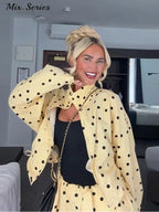 Polka Dot Blazer & Balloon Shorts Set