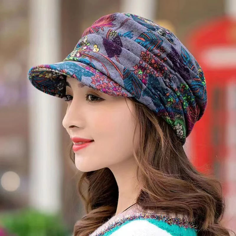 Heritage Floral Earflap Cap