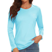 TACVASEN Summer UPF 50+ Long Sleeve Quick Dry High Elastic T-shirts Womens UV/Sun Protection Tee Shirts Hiking Swim Tops Outdoor