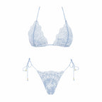 Lace Three-Piece Bikini Cover-Up Set
