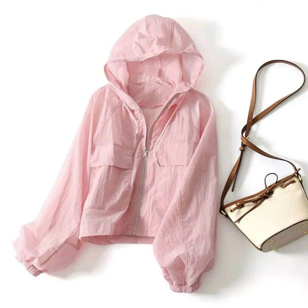 Simplicity Thin Sunscreen Clothing Anti UV Loose Summer Long Sleeved Jacket Waterproof Quick Dry Women's Coat Outdoor Sports
