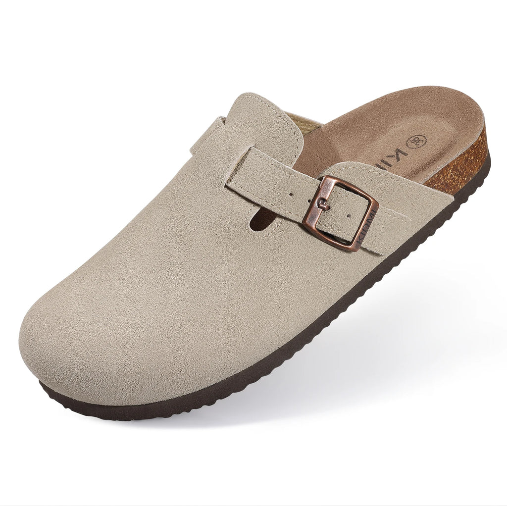 Suede Cork-Footbed Mules