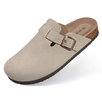 Suede Cork-Footbed Mules