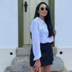 Asymmetric High-Waist Skort