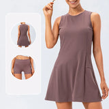 Sleeveless Tennis Dress & Shorts Set