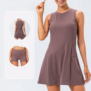 Sleeveless Tennis Dress & Shorts Set