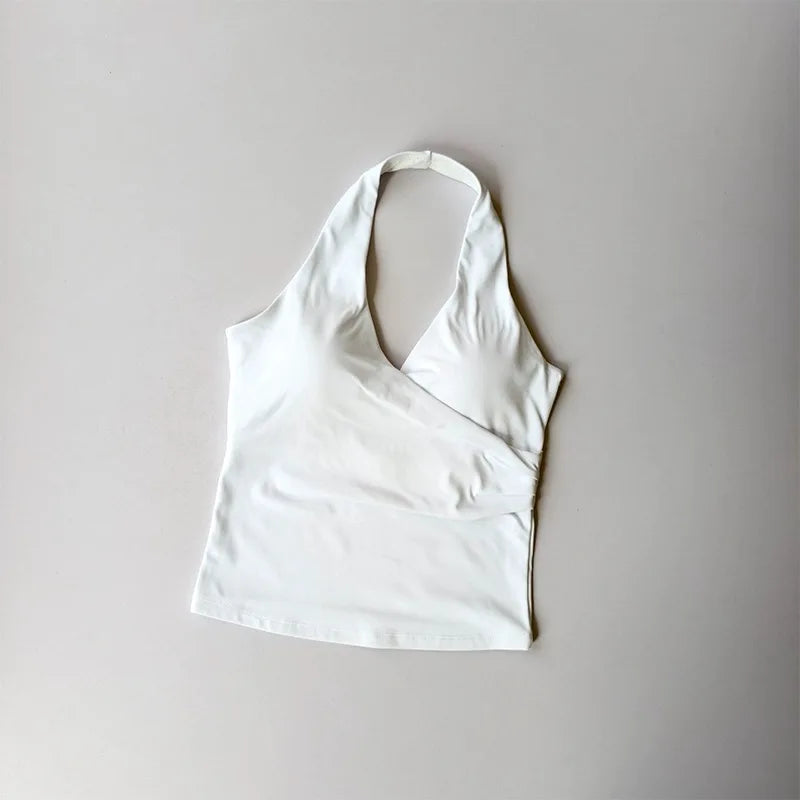 Aurelia Sun Halter V-Neck Sports Bra – Coffee – image 13
