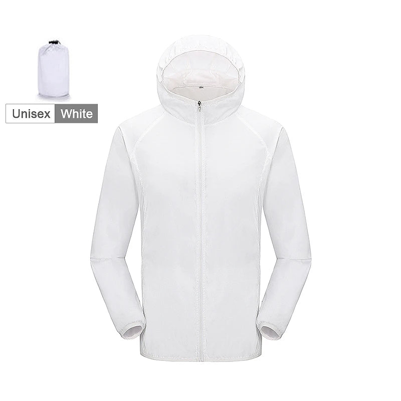 JNLN Unisex Hiking Jacket Men Women Waterproof Quick Dry Camping Windbreaker Outdoor Trekking Fishing Rain Coat Anti UV Clothes