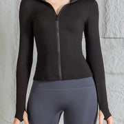 Yoga wear women's spring and summer stand-up collar zipper jacket slimming  sun-protective  long-sleeved high-end running and f
