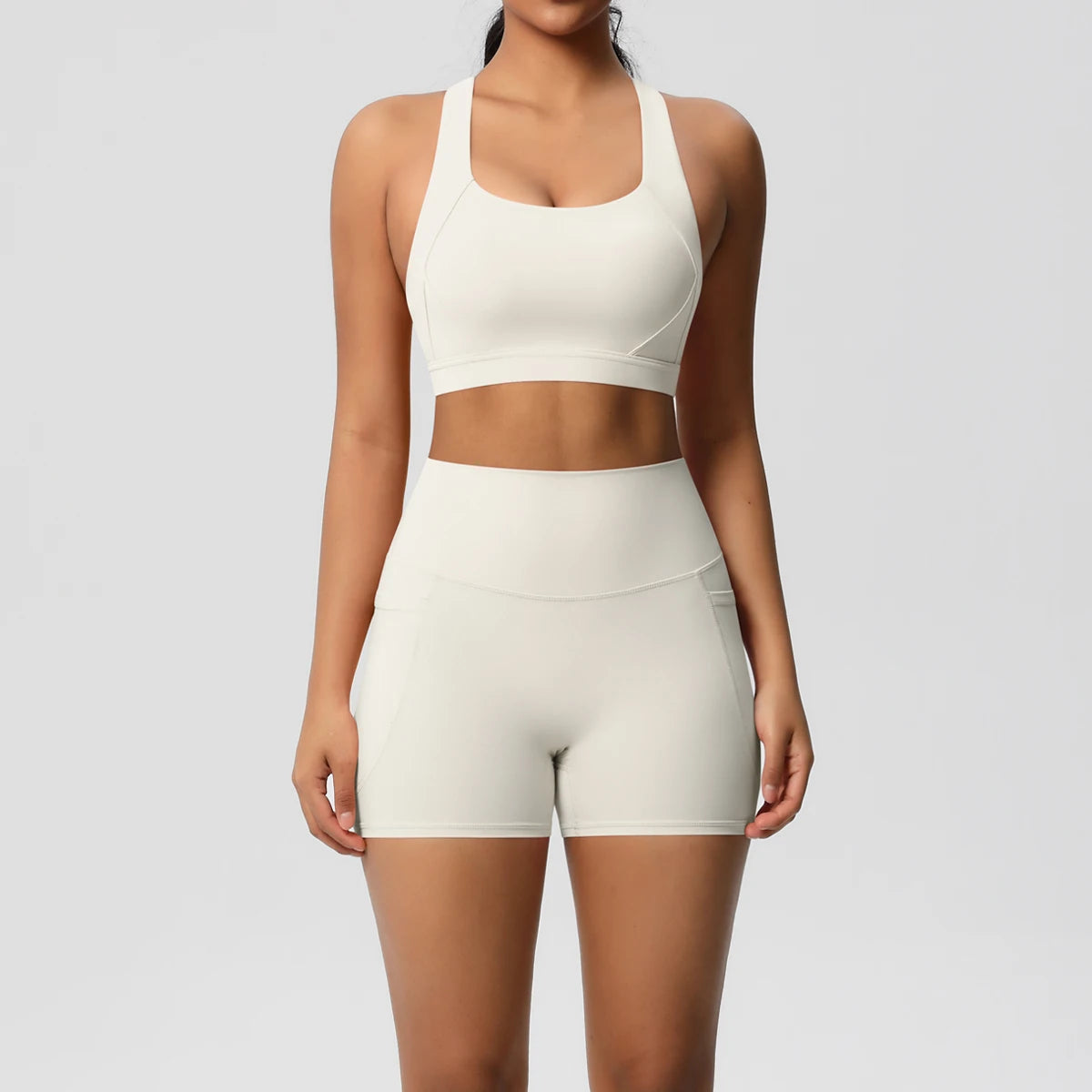Pocketed Crossover Activewear Set