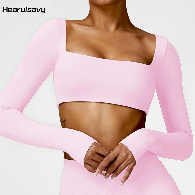 Square-Neck Long-Sleeve Training Top