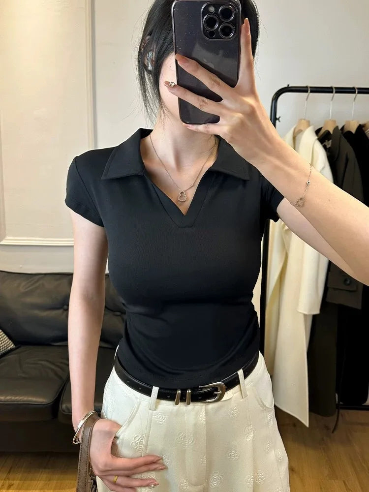 Slim Cotton Crop Tee